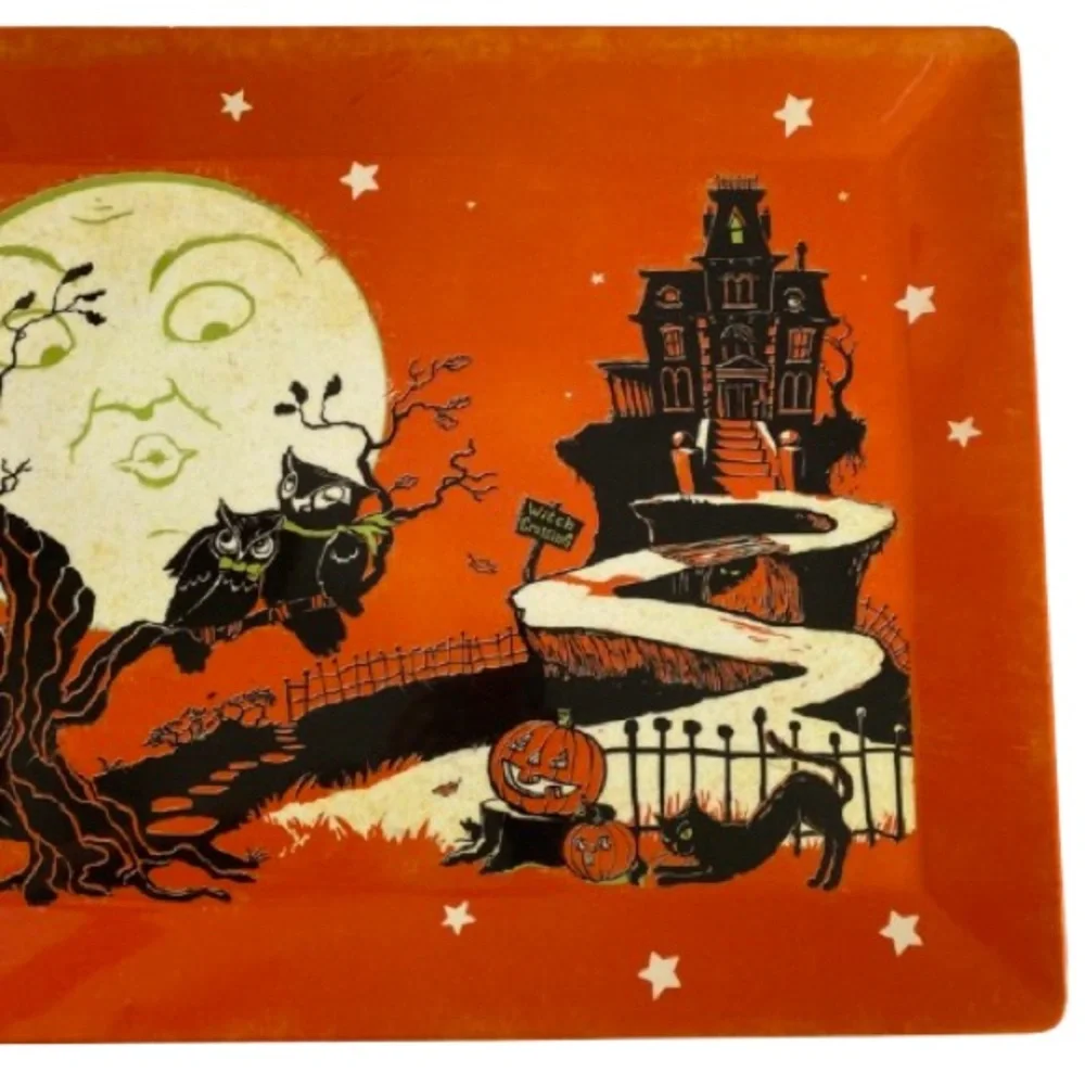 Pottery Barn Kids Halloween Tray Vintage Inspired 19 3/4” x 14 3/4” Retro Spooky
